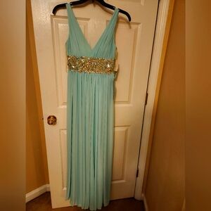 My Michelle Long Blue Embellished Dress